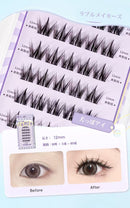 つけまつげ 接着剤不要 バレにくい ブラック つけまつげ ナチュラル 人気 束感 自まつげ風 可愛い 自然派 OL 学生 コスプレイ 初心者 簡単装着 長時間キープ 耐久性高い アイメーク メークアップ 粘着力強い 落ちにくい 汗 水 皮脂に強い