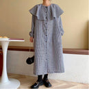 LILIANDILAN ラッフルネックワンピース　グレー 009#