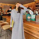 LILIANDILAN ストライプパーカーワンピース　ネービー