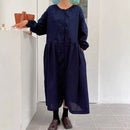 LILIANDILAN ゆったりクールネックシャツワンピース　ブラック 008#