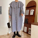 LILIANDILAN ラッフルネックワンピース　グレー 009#