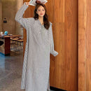 LILIANDILANストライプパーカーワンピース　ブラック