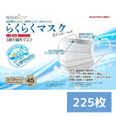 225枚(45枚×5箱) 3層不織布マスク 選べるサイズ ふつうサイズ 小さめサイズ 女性用 学生 スクールマスク 通学 通勤 BFE VFE PFE 花粉 99% カットフィルター採用 カケンテストセンター検査済 使い捨て 呼吸らくらく 立体プリーツ 男性用 女性用