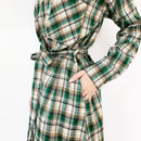 LILIANDILAN チェックロングシャツ　グリーン　789#