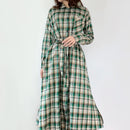 LILIANDILAN チェックロングシャツ　グリーン　789#