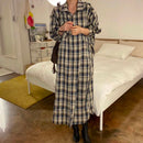 LILIANDILAN ワンピース チェックロングシャツ　ブール　789#