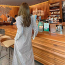 LILIANDILANストライプパーカーワンピース　ブラック