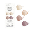 4層フィルター ブリリアントメイクアップマスク02 4色×7枚 28枚入 不織布 立体型 小顔 口紅 ピンク 血色 カラー ピンクマスク 血色マスク 曇り メガネ 個包装 3 PFE BFE VFE 花粉 カットフィルター採用