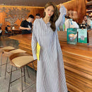 LILIANDILAN ストライプパーカーワンピース　ネービー