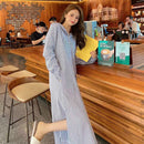 LILIANDILAN ストライプパーカーワンピース　ネービー